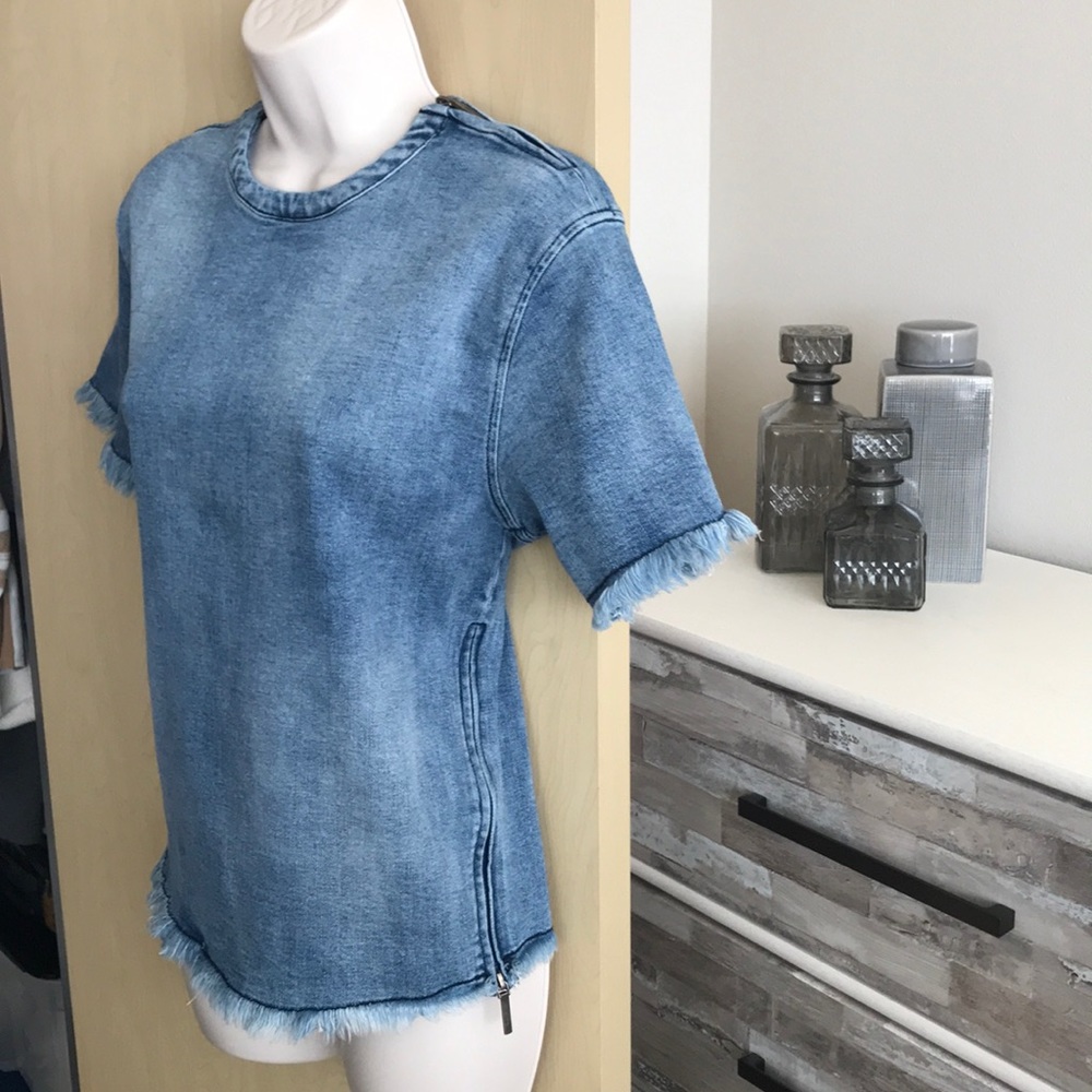 NWT Kenneth Cole Denim Short Sleeve Shirt Size S